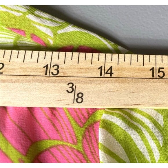 Trina Turk Silk Dress 8 Floral Print Shift Coastal Preppy Retro USA with belt - Picture 11 of 12